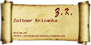 Zoltner Krizanta névjegykártya